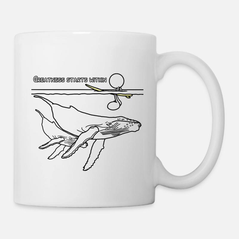 Cooler Buckelwal Surfer Street Art Design Einfach - Tasse - Weiß