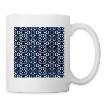 Silver Dark Blue Tie Dye Textile Pattern - Mug - white - Right