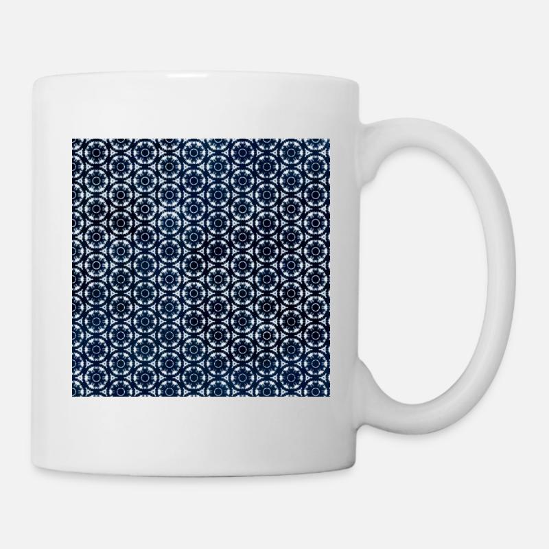 Motif textile Silver Dark Blue Tie Dye - Mug blanc - blanc