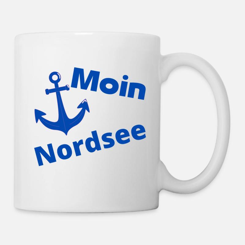 Moin Nordsee - Motiv mit Anker - Tasse - Weiß