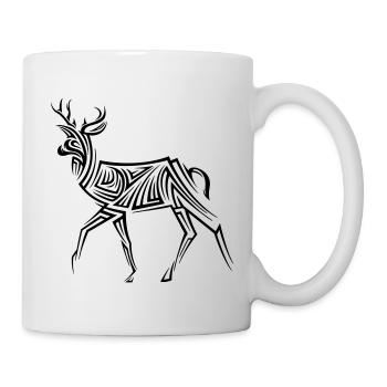 Hirsch Tribal Tattoo - Tasse - Weiß - Rechts