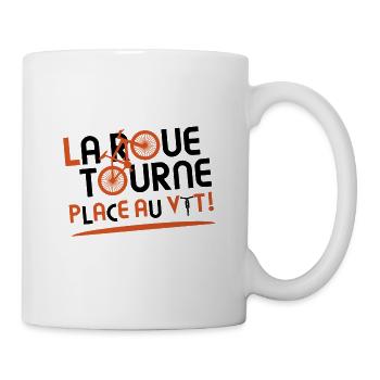 LA ROUE TOURNE, PLACE AU VTT ! (vélo) - Mug blanc - blanc - Droite