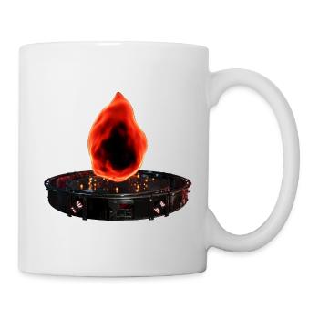 Stilisiertes Feuer in Sci-Fi-Plataform - Tasse - Weiß - Rechts