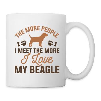 Ich liebe meinen Beagle - Tasse - Weiß - Rechts
