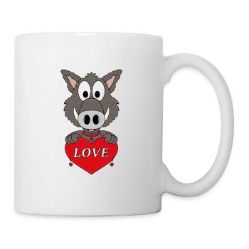 WILDSCHWEIN - TIER - LIEBE - LOVE - Tasse - Weiß - Rechts