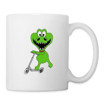 KROKODIL - ROLLER - TIER - TIERISCH - Tasse - Weiß - Rechts