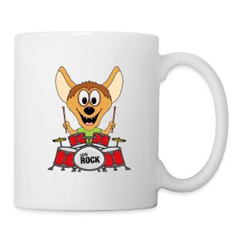 HYÄNE - SCHLAGZEUGER - MUSIKER - BAND - TIER - Tasse - Weiß - Rechts