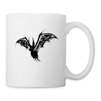 Bats dark sketch style tattoo trash ink - Mug - white - Right