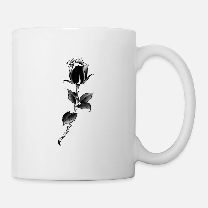 Rose Stil Tattoo alt - traditionelle Schule - Tasse - Weiß
