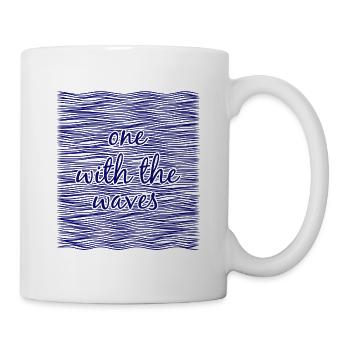 One with the waves - Surfer, Segler, Boarder - Tasse - Weiß - Rechts