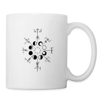 Compass Vikings sketch and evolution sun/moon - Mug - white - Right