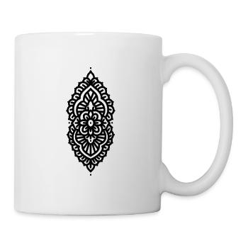 Ornamental Mandala - black fat line - Mug - white - Right