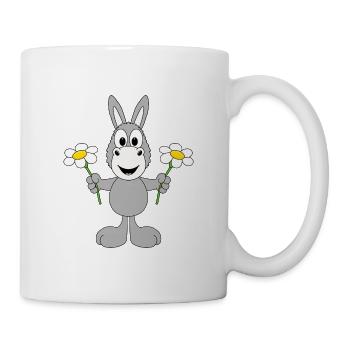 ESEL - BLUMEN - GESCHENK - LIEBE - LOVE - TIER - Tasse - Weiß - Rechts