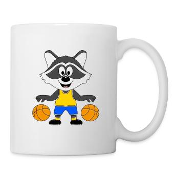 WASCHBÄR - BASKETBALL - SPORT - TIERISCH - Tasse - Weiß - Rechts