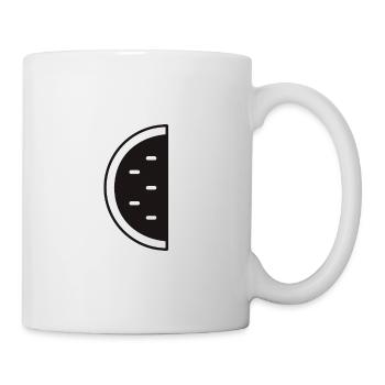 Motif minimaliste de melon noir - Mug blanc - blanc - Droite