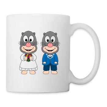 MAULWÜRFE - HOCHZEIT - BRAUT - BRÄUTIGAM - LIEBE - Tasse - Weiß - Rechts