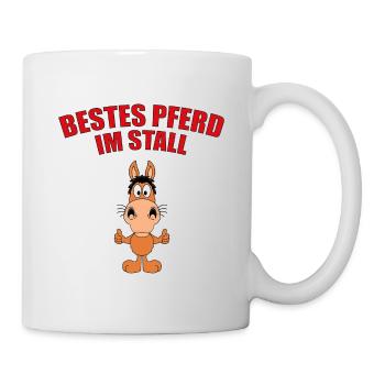 BESTES PFERD IM STALL - REITEN - PONY - PFERDE - Tasse - Weiß - Rechts
