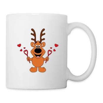 REH - LIEBE - LOVE - SEIFENBLASEN - TIERISCH - Tasse - Weiß - Rechts