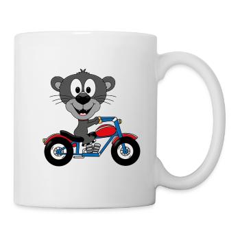 PANTHER - MOTORRAD - BIKER - TIERISCH - TIER - Tasse - Weiß - Rechts