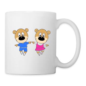 TEDDYS - TANZSCHULE - TANZEN - TANZPAAR - LIEBE - Tasse - Weiß - Rechts