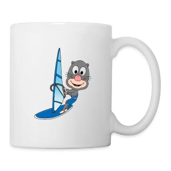 WINDSURFEN - MAULWURF - WINDSURFER - WASSERSPORT - Tasse - Weiß - Rechts