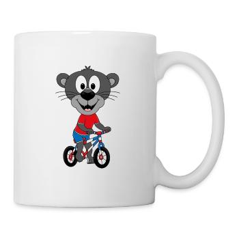 PANTHER - FAHRRAD - TIER - TIERISCH - BIKER - Tasse - Weiß - Rechts