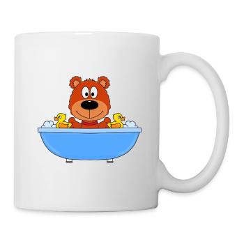 TEDDY - BÄR - BADEWANNE - KINDER - BABYS - Tasse - Weiß - Rechts