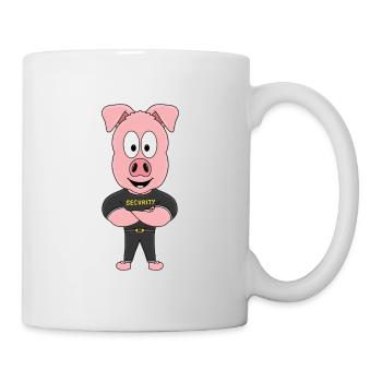 SCHWEIN - SECURITY - BODYGUARD - TIERISCH - Tasse - Weiß - Rechts