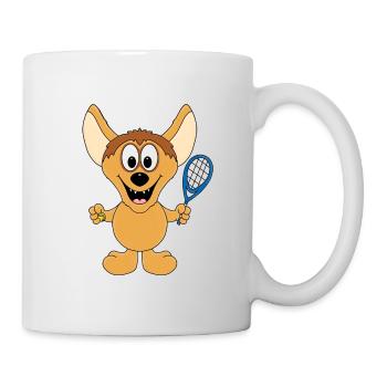 HYÄNE - TENNIS - TIER - SPORT - TIERISCH - Tasse - Weiß - Rechts