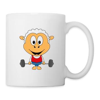 SCHAF - FITNESS - SPORT - GEWICHTHEBER - Tasse - Weiß - Rechts