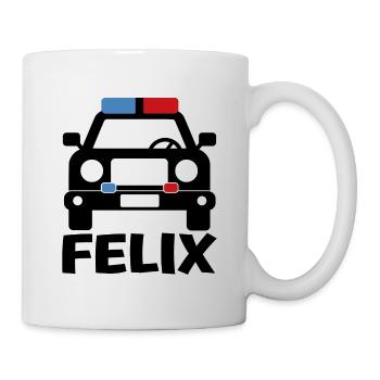 Felix Polizei Vorname Baby Geburtstagsgeschenk - Tasse - Weiß - Rechts