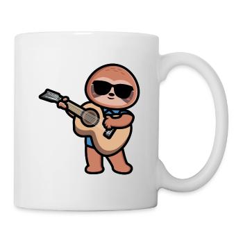Sloth with plays guitar baby girl cute - Mug - white - Right