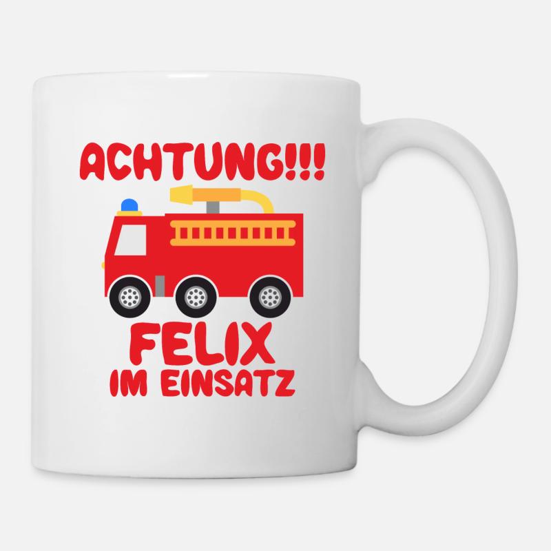 Felix Feuerwehr Vorname Baby Geburtstagsgeschenk - Tasse - Weiß