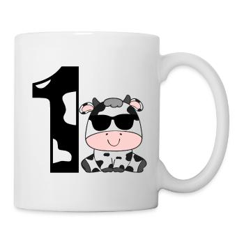 First First 1st Birthday Cow Motif Baby Girl - Mug - white - Right