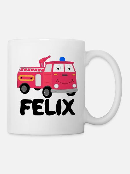 Felix Feuerwehr Vorname Baby Geburtstagsgeschenk - Tasse - Weiß