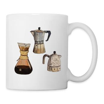 3x Kaffekannen Kaffee Elexier des Lebens - Tasse - Weiß - Rechts
