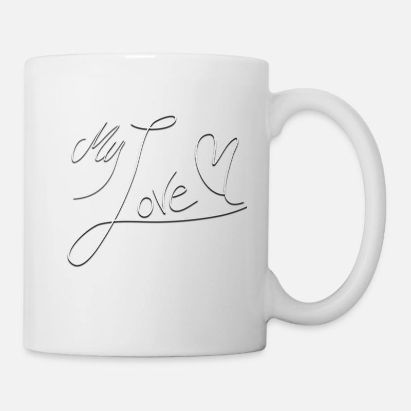 My Love Handschrift - Tasse - Weiß