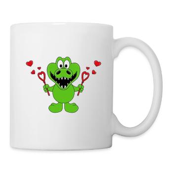 KROKODIL - SEIFENBLASEN - LIEBE - LOVE - TIERISCH - Tasse - Weiß - Rechts