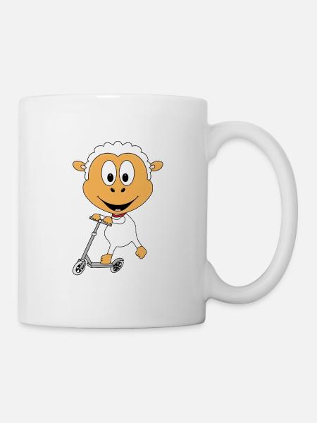 SCHAF - ROLLER - TIER - TIERISCH - SPORT - Tasse - Weiß