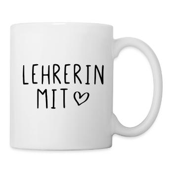 Lehrerin mit Herz - Tasse - Weiß - Rechts