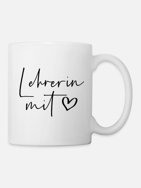 Lehrerin mit Herz - Tasse - Weiß
