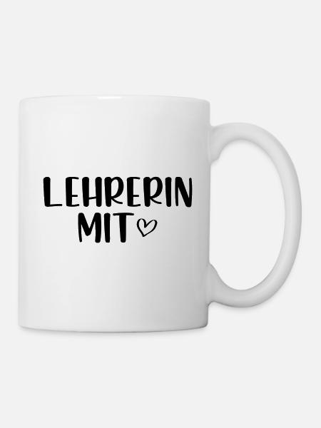 Lehrerin mit Herz - Tasse - Weiß