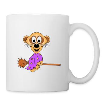 ERDMÄNNCHEN - HEXE - HEXENBESEN - TIERISCH - Tasse - Weiß - Rechts