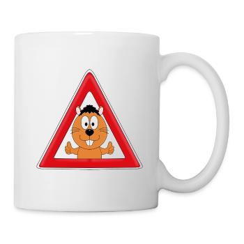 ACHTUNG - BIBER - OTTER - MARDER - TIERISCH - Tasse - Weiß - Rechts