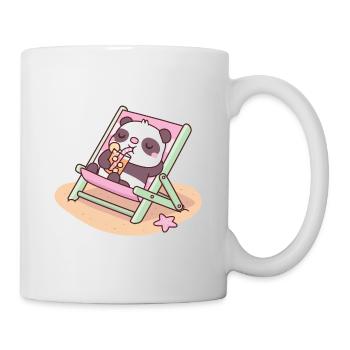 Süßer Panda Chilling On Beach Chair - Tasse - Weiß - Rechts