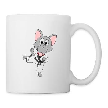 RATTE - KARATE - JUDO - KAMPFSPORT - TIERISCH - Tasse - Weiß - Rechts