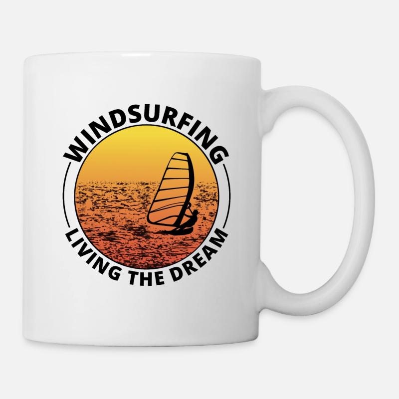 Windsurfen Windsurf Windsurfer Vintage Retro - Tasse - Weiß