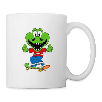 KROKODIL - SAKTEBOARD - FUNSPORT - TIERISCH - Tasse - Weiß - Rechts