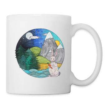 Hase Kaninchen Landschaft Outdoor Naturliebhaber - Tasse - Weiß - Rechts