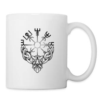 Dessin viking style dotwork tattoo - Mug blanc - blanc - Droite